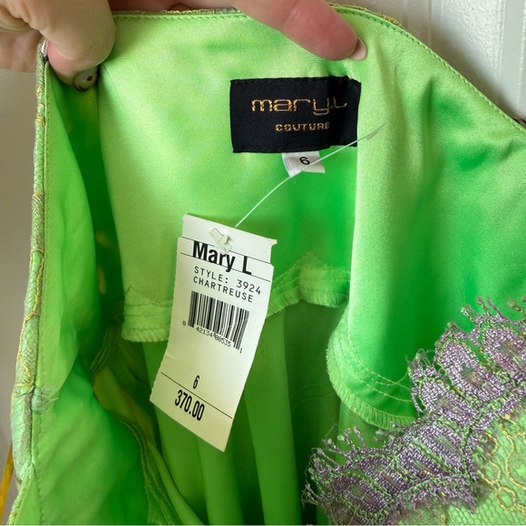 NWT Mary L Couture Maxi Dress Womens 6 Floral Silk Y2K Babydoll Mermaid Prom - Picture 12 of 16